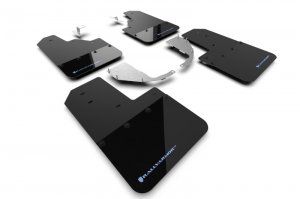 Ford Bronco Mud Flap - Rally Armor - Hybrid Blk Flap/Blue - Black - `21-`25