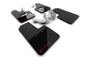 Ford Bronco Mud Flap Kit - Rally Armor - Red Logo - Black - `21-`25