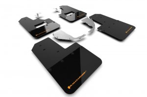 Ford Bronco Mud Flap Kit - Rally Armor - Hybrid - Black/Orange - `21-`25