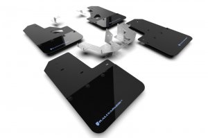 Ford Bronco Mud Flap - Rear - Rally Armor - UR - Black - `21-`25