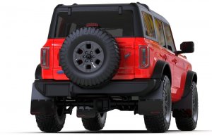 Ford Bronco Mud Flap Kit - Rally Armor - Hybrid Blk Flap/Red - Black - `21-`25