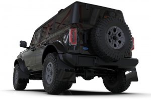 Ford Bronco Mud Flap Kit - Rally Armor - Hybrid Blk Flap/Red - Black - `21-`25