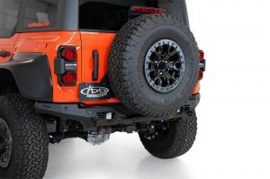Ford Bronco Rear Bumper - Rear - Addictive Desert Designs - Bomber - Hammer Black with Satin Black panels - `22-`23