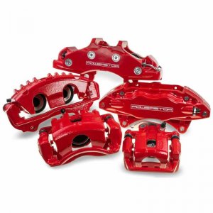 Ford Bronco Classic Calipers - Front - PowerStop - Red Powder Coated - Red - `94-`96