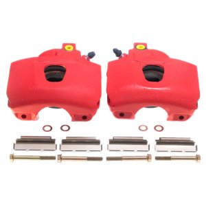Ford Bronco Classic Calipers - Front - PowerStop - Red Powder Coated - Red - `94-`96