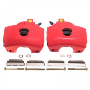 Ford Bronco Classic Calipers - Front - PowerStop - Red Powder Coated - Red - `94-`96