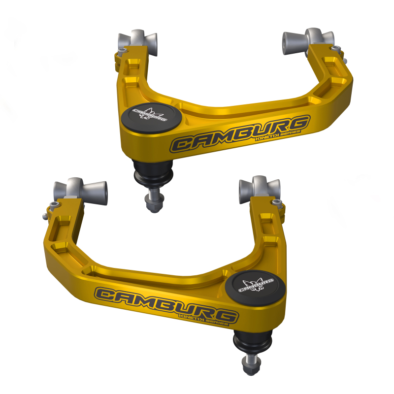 Ford Bronco Raptor Suspension Control Arm Kit - Camburg - KINETIK Performance Billet Upper Arms - Gold - `22-`25
