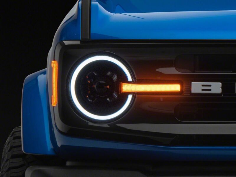 Ford Bronco LED Headlights - Raxiom - LED Halo with White Backlight - Black - `21-`26
