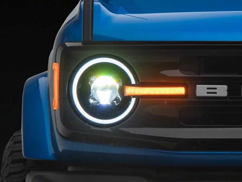 Ford Bronco LED Headlights - Raxiom - LED Halo with White Backlight - Black - `21-`26