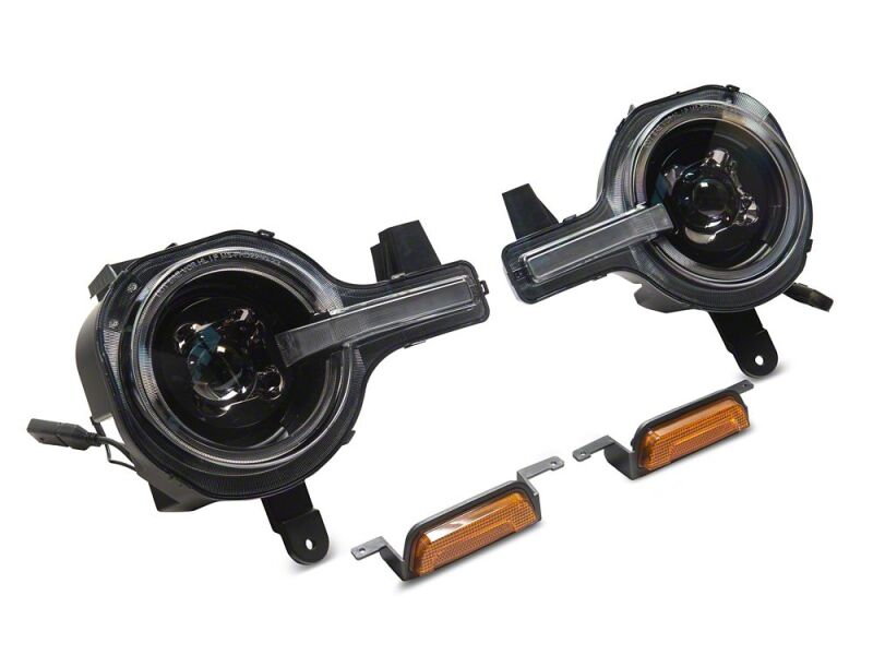 Ford Bronco LED Headlights - Raxiom - LED Halo with White Backlight - Black - `21-`26