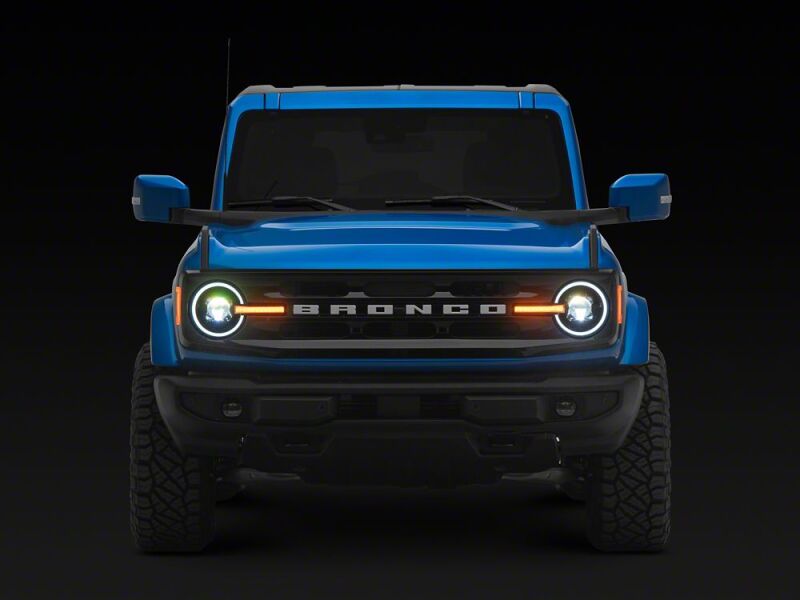 Ford Bronco LED Headlights - Raxiom - LED Halo with White Backlight - Black - `21-`26