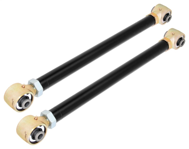 Ford Bronco Control Arm Set - Rear Lower - RockJock - Johnny Joint Adjustable Steel - Semi-Gloss Black / Gold Zinc - `21-`27