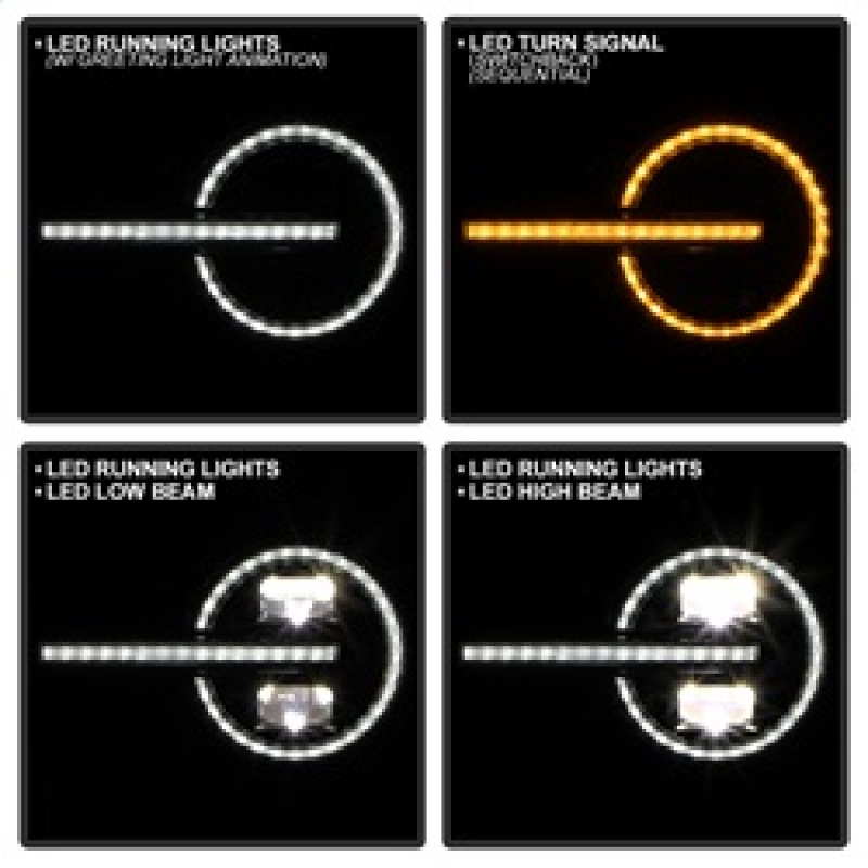 Ford Bronco Headlights - SPYDER - High-Power LED - Black - `21-`24