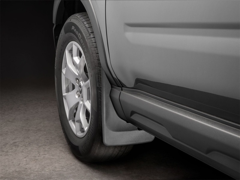 Ford Bronco Sport Mud Flaps - Front - WeatherTech - No-Drill DigitalFit + QuickTurn Fastening System - Black - `21-`27