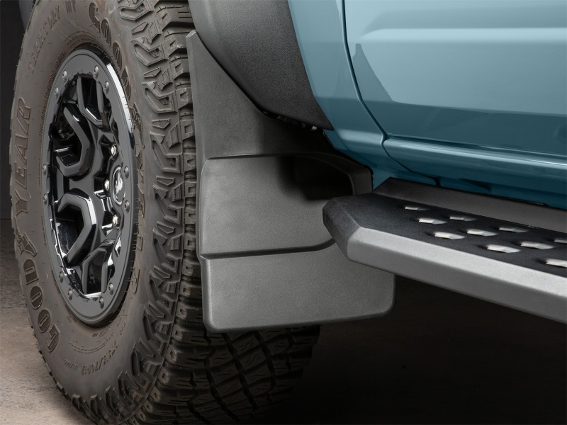 Ford Bronco Mud Flaps - Front - WeatherTech - No-Drill DigitalFit - Black - `21-`25