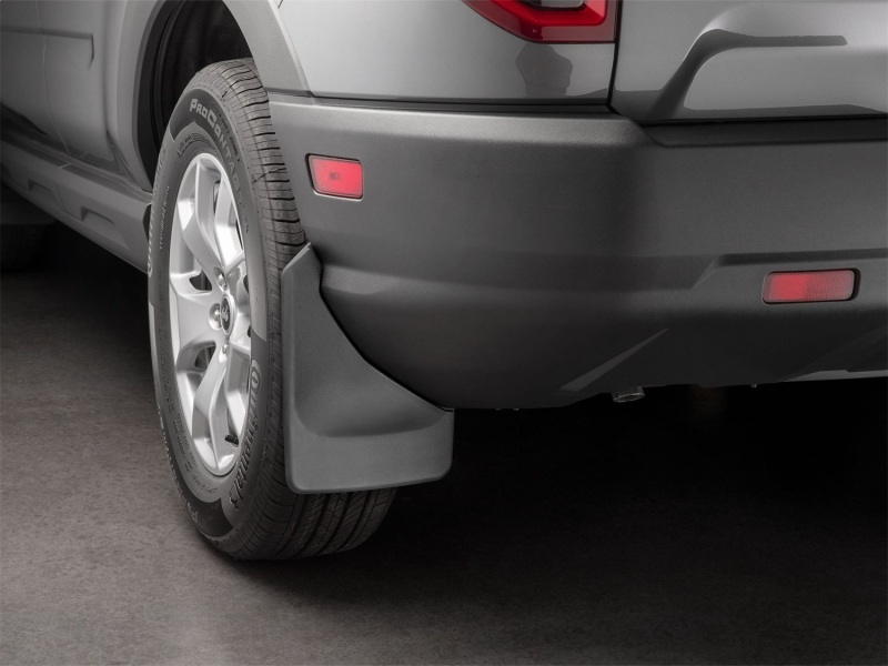 Ford Bronco Sport Mud Flaps - Rear - WeatherTech - No-Drill DigitalFit with QuickTurn Fastening System - Black - `21-`27