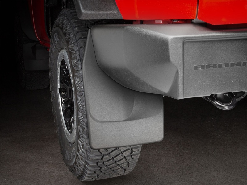Ford Bronco Mud Flaps - Rear - WeatherTech - No-Drill DigitalFit - Black - `21-`27