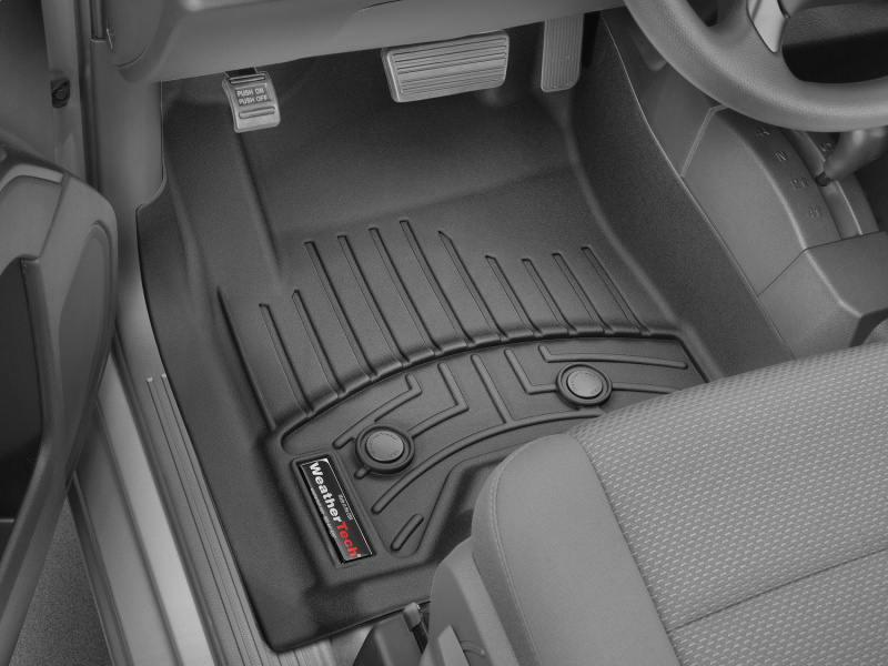Ford Bronco Floor Liners - Front - WeatherTech - FloorLiner DigitalFit - Vinyl Floors Only - Black - `21-`27
