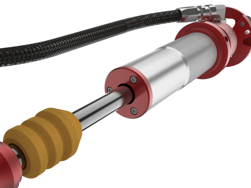 Ford Bronco Coilover Suspension Kit - Front - aFe - Sway-A-Way 2.5 Front Remote Reservoir with Compression Adjusters - Red - `21-`24