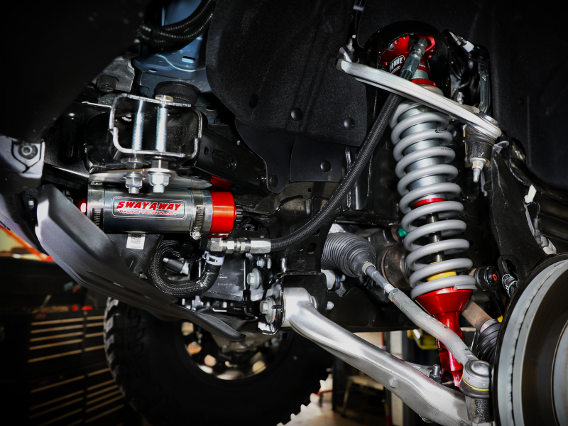 Ford Bronco Coilover Suspension Kit - Front - aFe - Sway-A-Way 2.5 Front Remote Reservoir with Compression Adjusters - Red - `21-`24