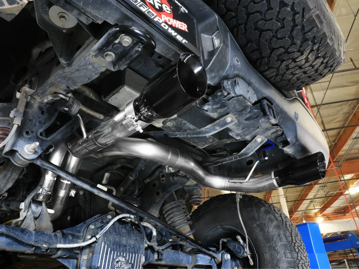 Ford Bronco Raptor Performance Exhaust - aFe - Cat Back, Vulcan Series 3in 304SS - Black - `22-`26