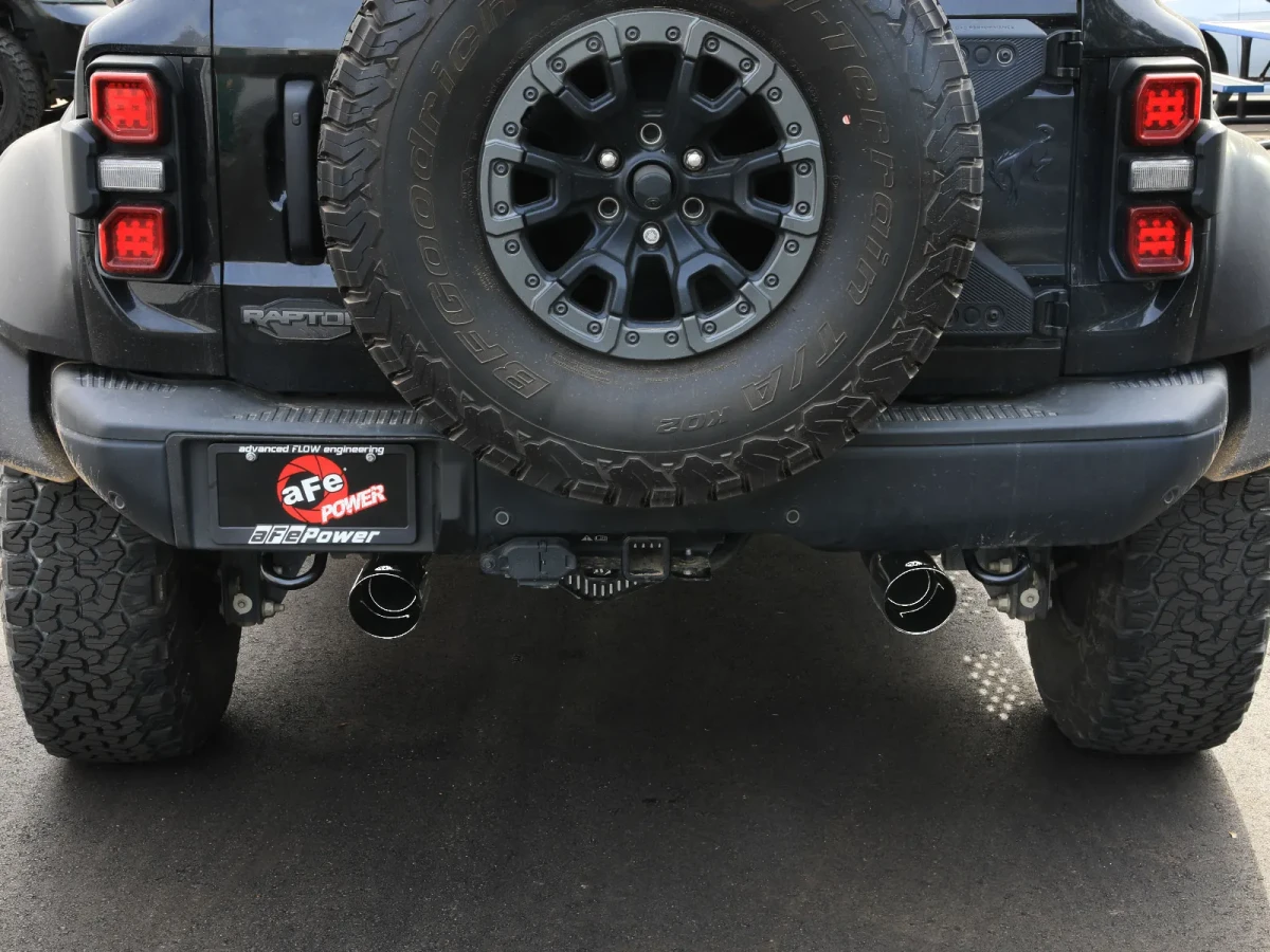 Ford Bronco Raptor Performance Exhaust - aFe - Cat Back, Vulcan Series 3in 304SS - Black - `22-`26