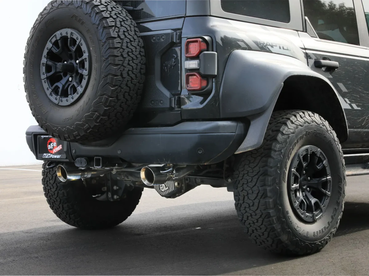 Ford Bronco Raptor Performance Exhaust - aFe - Cat Back, Vulcan Series 3in 304SS - Polished - `22-`26