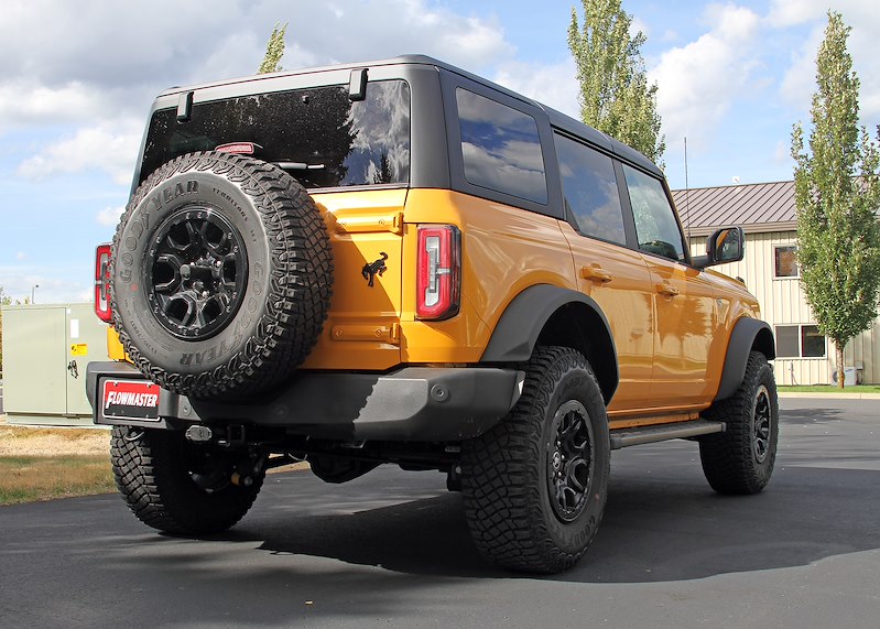 Ford Bronco Performance Exhaust - Cat Back - Axle Exit - Flowmaster - American Thunder - Black w/ Polished Tip