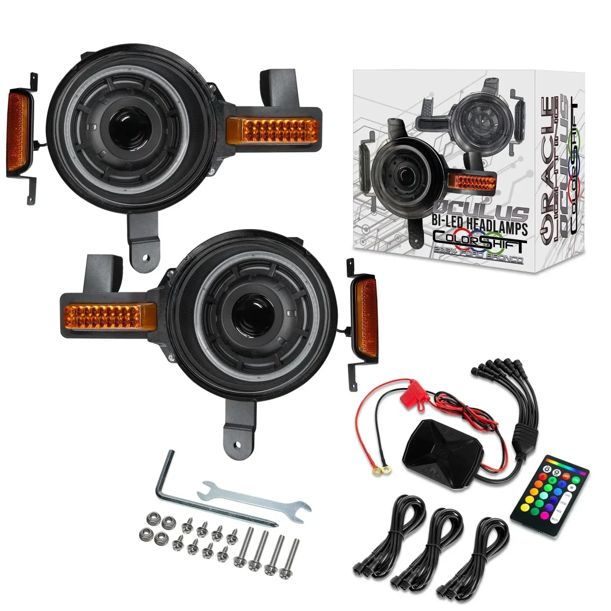 Ford Bronco LED Headlights - ORACLE Lighting - Oculus Bi-LED Projector, ColorSHIFT - 2021+