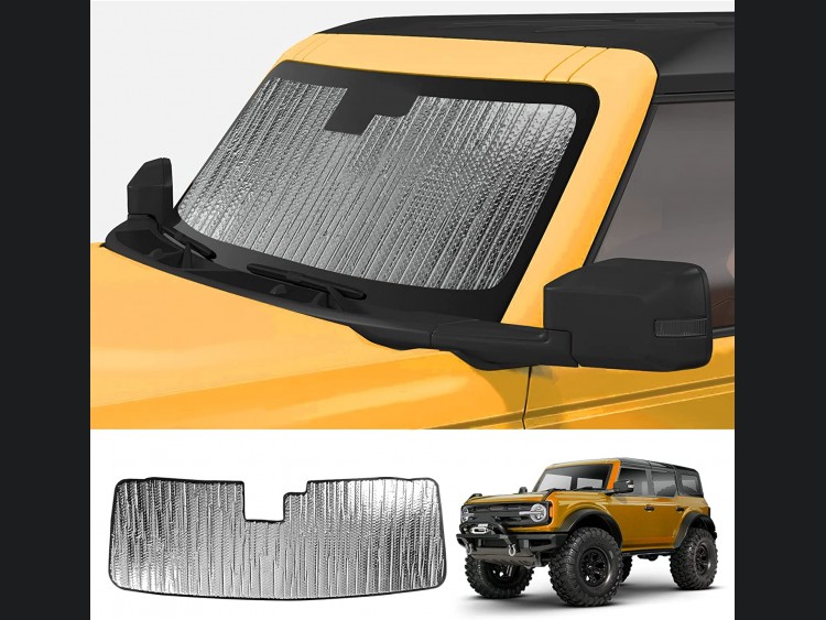 Ford Bronco Windshield Sunshade - Roll Up Design