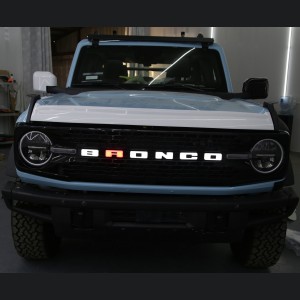 Ford Bronco Front Grille Letter Kit - B R O N C O - White w/ Red - Illuminated