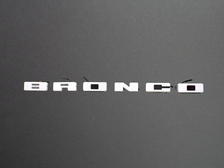 Ford Bronco Front Grille Letter Kit - B R O N C O - White - Illuminated