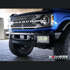 Ford Bronco Front License Plate Relocation Bracket - Factory Bumper - DV8
