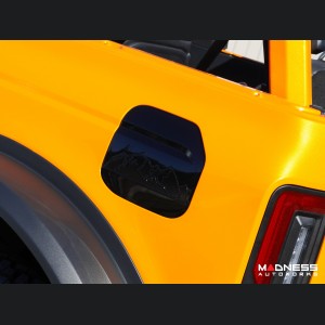 Ford Bronco Fuel Door Cover - Mountain Range Design - Gloss Black Finish