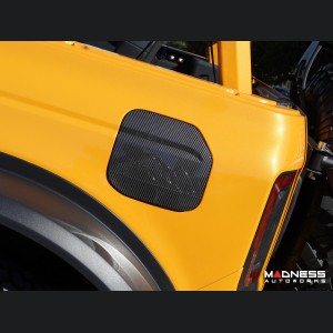 Ford Bronco Fuel Door Cover - Mountain Range Design - Matte Carbon Fiber Finish