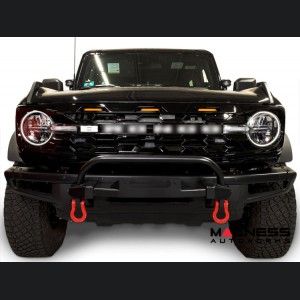 Ford Bronco Front Grille - Para Hex Style - IAG - I-Line - Gloss Black w/ Lights