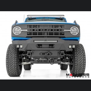 Ford Bronco Front Bumper - High Clearance - 20" Black Series Light Bar w/ White DRL & Black Series White DRL Cubes
