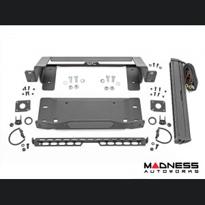 Ford Bronco Winch Mount - High Mount - OE Modular Bumper - Rough Country - W/ Black Series White DRL LED