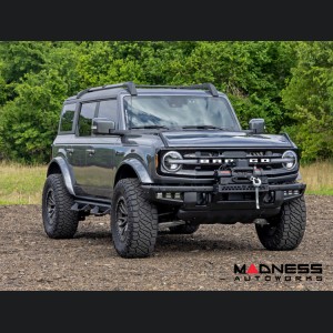 Ford Bronco Winch Mount - High Mount - OE Modular Bumper - Rough Country - PRO9500S Winch - No Lights
