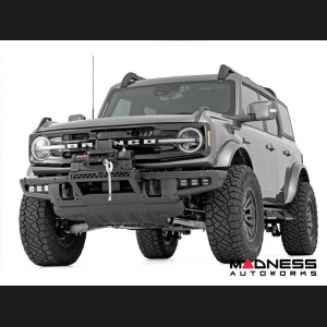 Ford Bronco Winch Mount - High Mount - OE Modular Bumper - Rough Country - PRO12000S Winch - No Lights