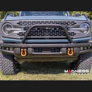 Ford Bronco Front Bumper Guard - Safari Bar - OE Modular Bumper - Rough Country - w/ 2x 3in Osram Wide Angle Lights
