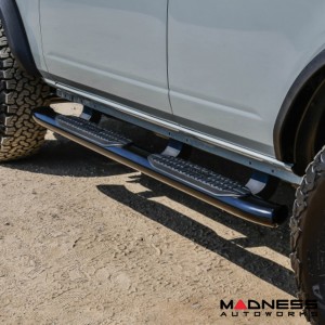 Ford Bronco Side Steps - 4-Door - PRO TRAXX 5" - Oval Nerf Step Bars - Textured Black - Westin 