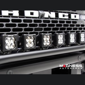 Ford Bronco Bumper Bar - Front - Factory Bumper - ZROADZ - Bumper Top Mount - w/ 4x 3 Inch White & 2x 3 Inch Amber LED Pods