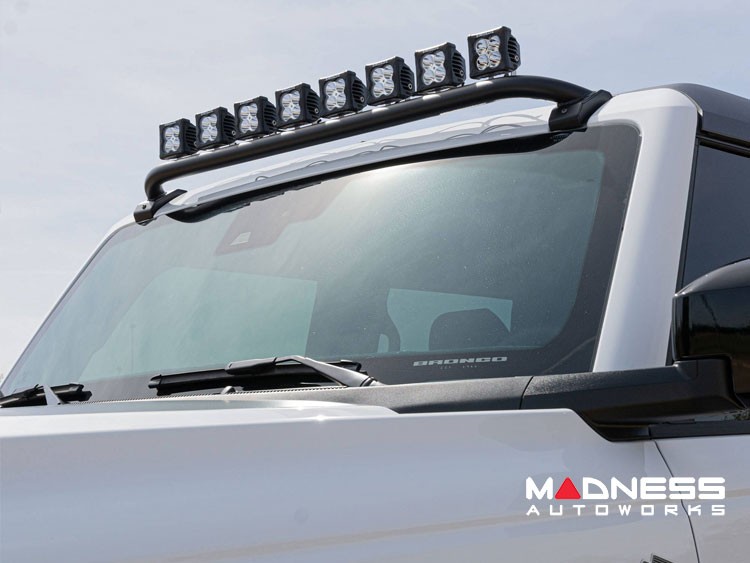 Ford Bronco Light Upgrade - Roof Rack Light Mount Bar - Tubular - 8x 3-Inch Amber/ White Pod Lights