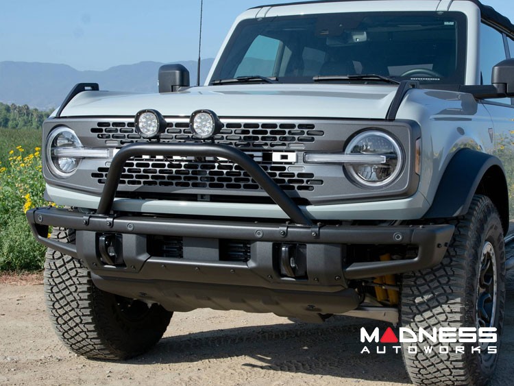 Ford Bronco Bull Bar - Front - Factory Bumper - ZROADZ - Standard - 4in Round White LED