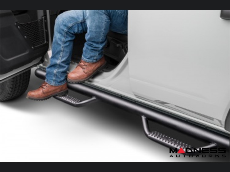 Ford Bronco Side Steps - 4 Door - 3" Nerf Step Bars - Textured Black - N Fab 