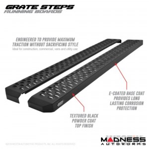 Ford Bronco Running Boards - Grate Step - Textured Black - 54" - Westin 