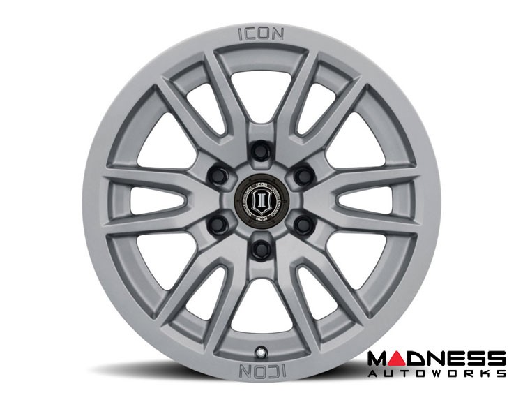 Ford Bronco Custom Wheels (1) - Vector 6 - Titanium - 17 X 8.5 / 6 x 5.5 / 25mm / 5.75" - Icon 