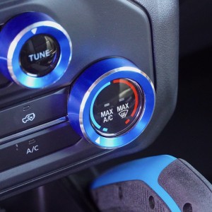 Ford Bronco Central Control Button Cover Set - Billet 4 Piece Console Set - Anodized Blue 