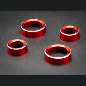 Ford Bronco Central Control Button Cover Set - Billet 4 Piece Console Set - Anodized Red